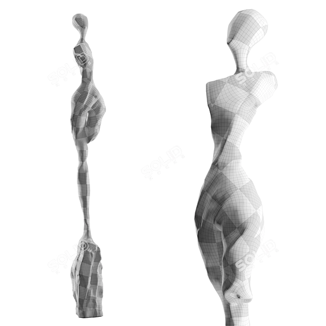 Stone Abstract Human Sculpture 3D model image 6