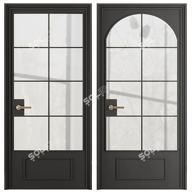 Modern Entrance Door Set 2016 3D model image 1