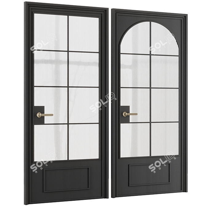 Modern Entrance Door Set 2016 3D model image 4