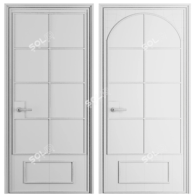 Modern Entrance Door Set 2016 3D model image 5