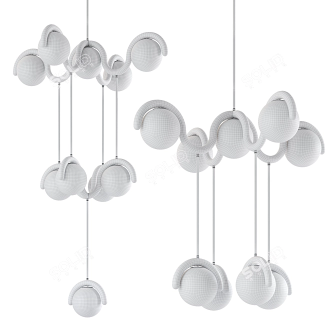 Astraeus Clarke Lenox Chandeliers Set 3D model image 4