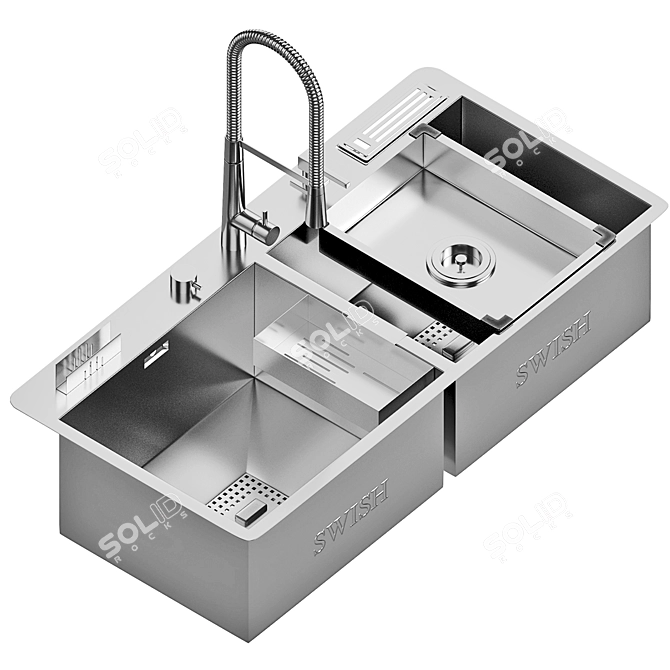 Smart Swish Multifunctional Kitchen Sink 3D model image 1