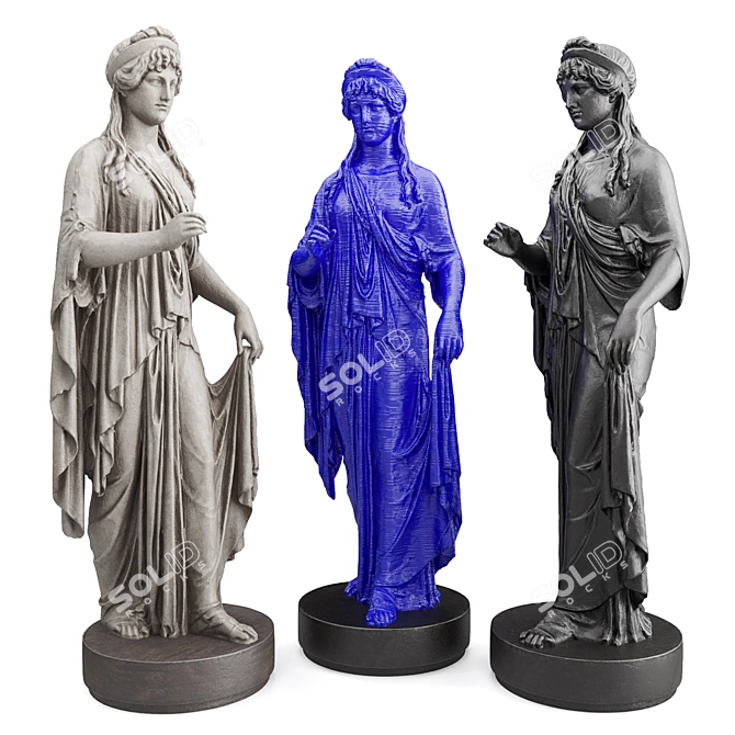 Greek Goddess Sculpture, Elegant Home Décor 3D model image 1