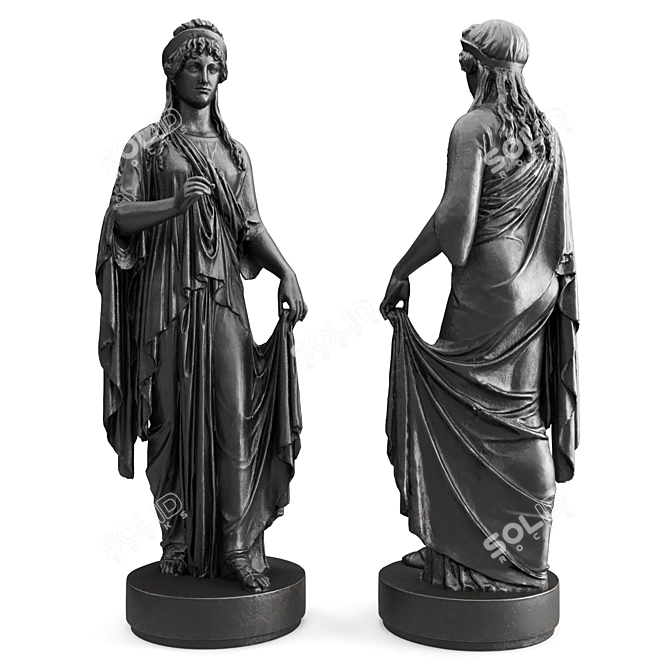 Greek Goddess Sculpture, Elegant Home Décor 3D model image 3