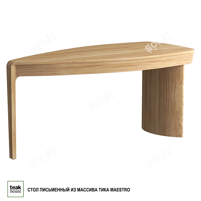 Teak Desk Maestro Solid Теак доска Маэстро 3D model image 1