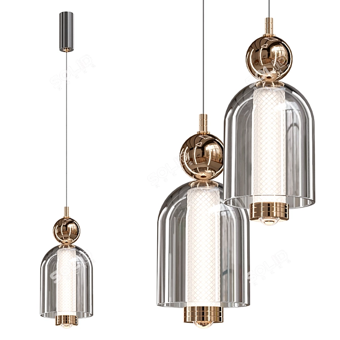 Elegant Pendant Light Model By Lampatron 3D model image 1