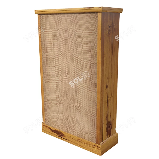 Teak Corso Shoe Cabinet 3D model image 2