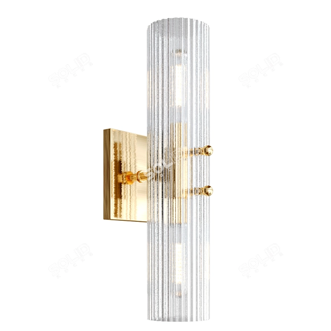 Sunshine Fluted Glass Wall Sconce 3D model image 1