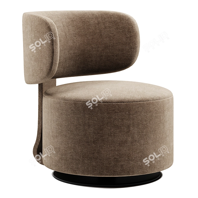 Contemporary Fabric Armchair: TAMBUROUND 3D model image 1