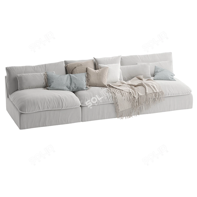 Elegant ARIA Sectional Sofa 3D model image 2