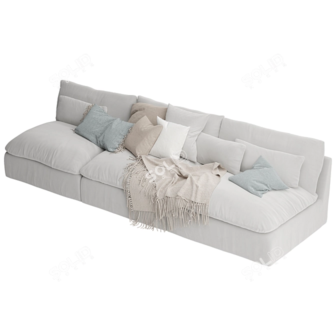 Elegant ARIA Sectional Sofa 3D model image 3