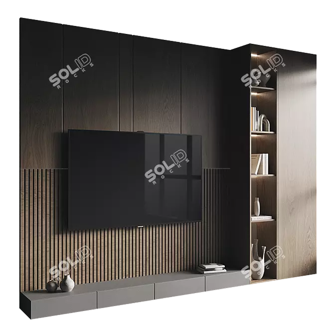 Sleek TV Wall Set 181 3D model image 1