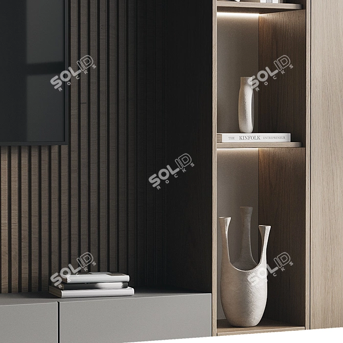 Sleek TV Wall Set 181 3D model image 3
