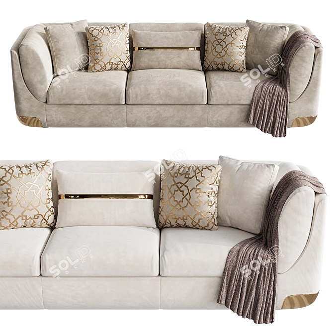 Luxurious Contemporary Bravery Sofa 3D model image 3