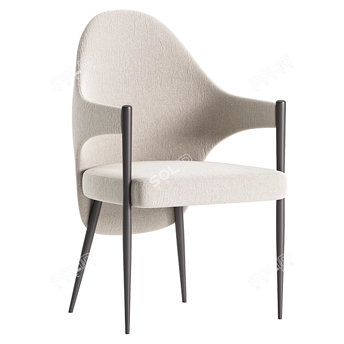 Elegant Velvet Dining Chairs Set 3D model image 2