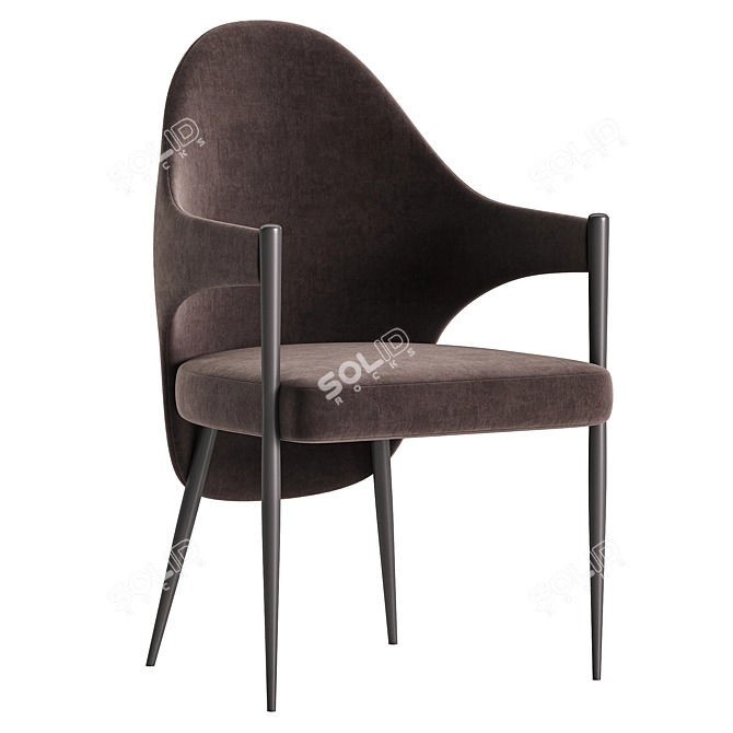 Elegant Velvet Dining Chairs Set 3D model image 3