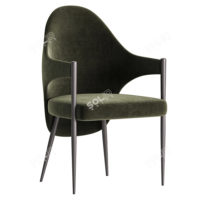 Elegant Velvet Dining Chairs Set 3D model image 4