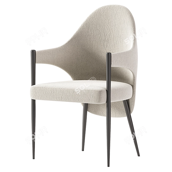 Elegant Velvet Dining Chairs Set 3D model image 5