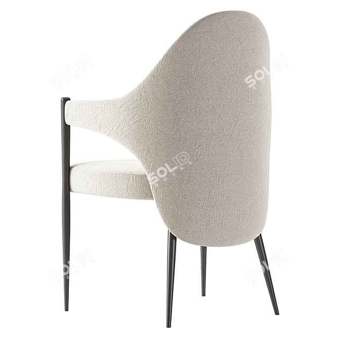 Elegant Velvet Dining Chairs Set 3D model image 6