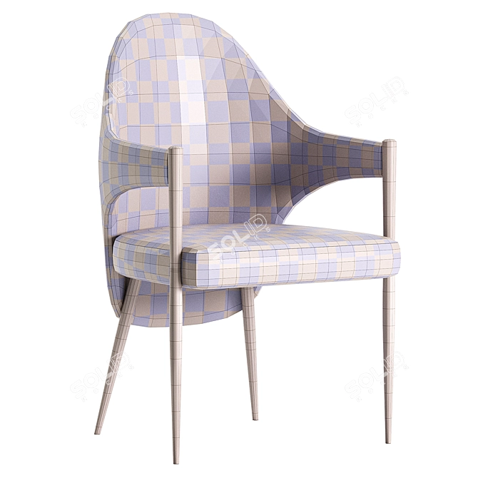 Elegant Velvet Dining Chairs Set 3D model image 7