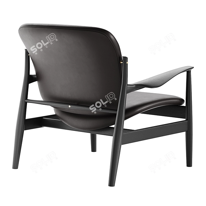 Vintage French Lounge Chair 3D model image 3