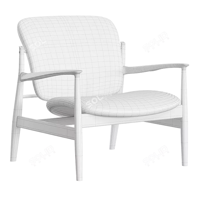 Vintage French Lounge Chair 3D model image 4