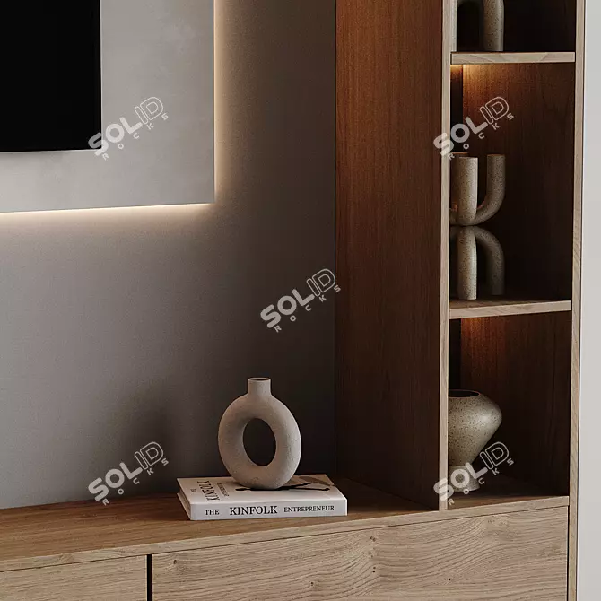  Modern TV Wall Set Design 3D model image 3