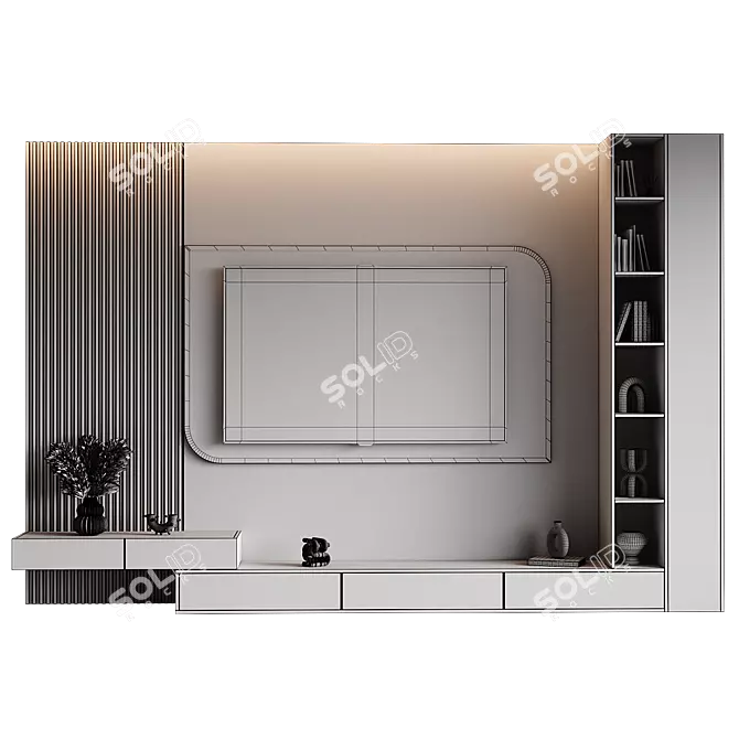  Modern TV Wall Set Design 3D model image 4