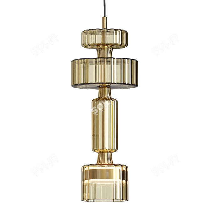 Elegant Level Pendant Lamp 3D model image 4