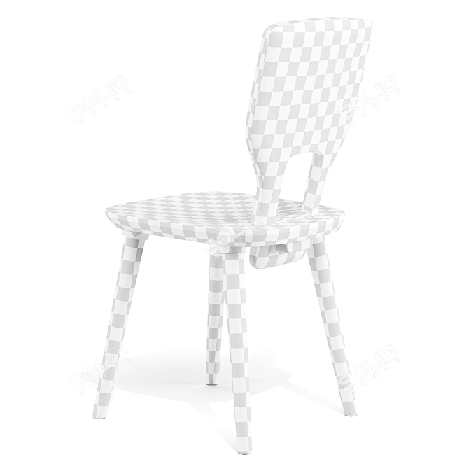 VNA Alpine-inspired Timber Dining Chair 3D model image 6