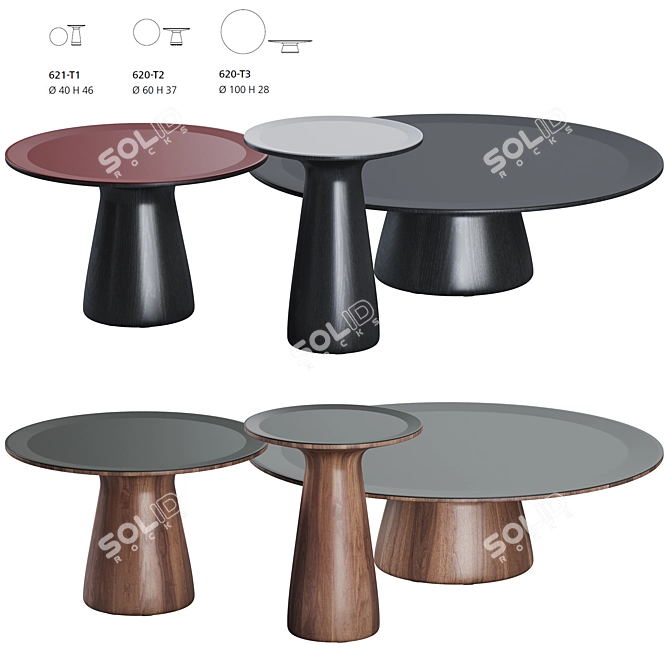 Modern 3D Model Foster 620 Side Tables 3D model image 1