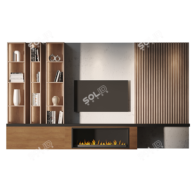 Modern TV Wall Set Furniture 3D model image 2