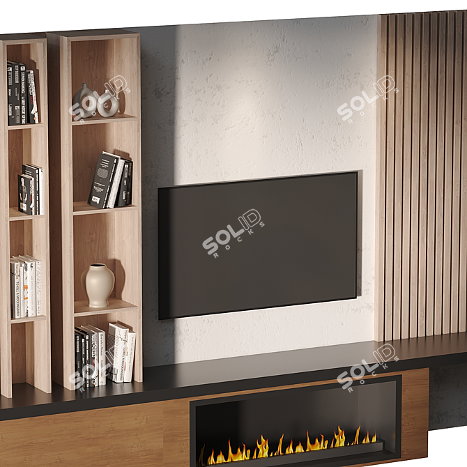 Modern TV Wall Set Furniture 3D model image 3