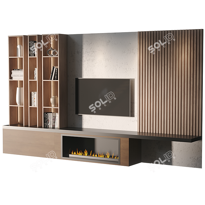 Modern TV Wall Set Furniture 3D model image 4
