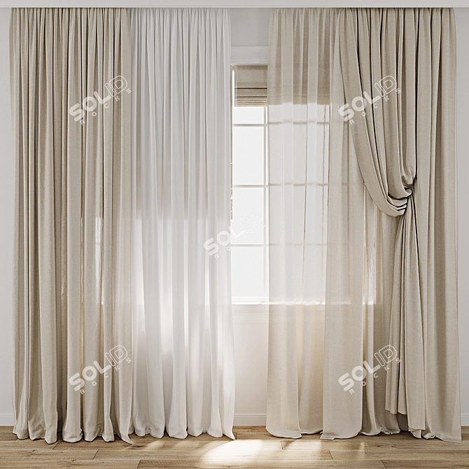  3D Curtain Model Pack 3D model image 1