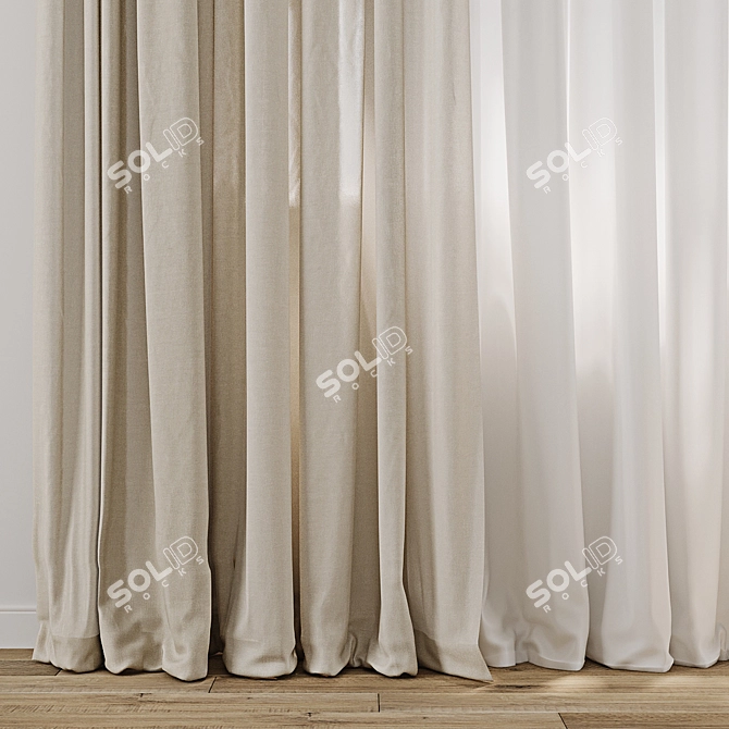  3D Curtain Model Pack 3D model image 2