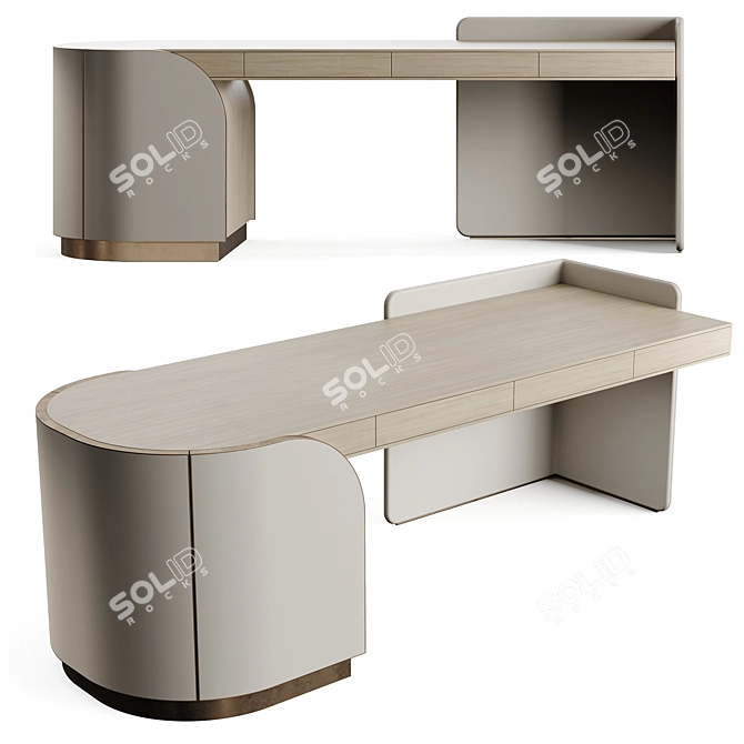 Precise 3D Duna Writing Desk 3D model image 2