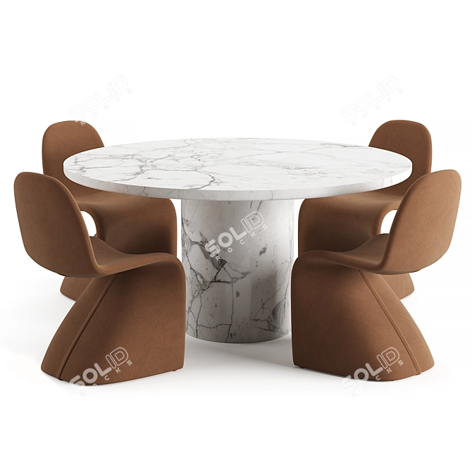 Vintage Gisele Dining Chair 3D model image 1