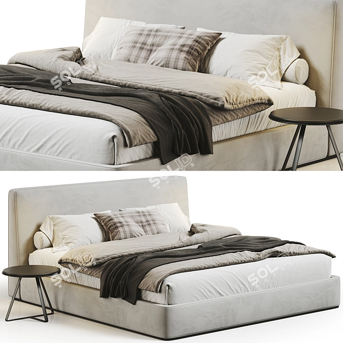 Luxury Minotti Powell Bed 3D Model 3D model image 1