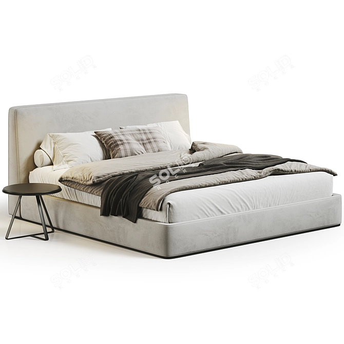 Luxury Minotti Powell Bed 3D Model 3D model image 2