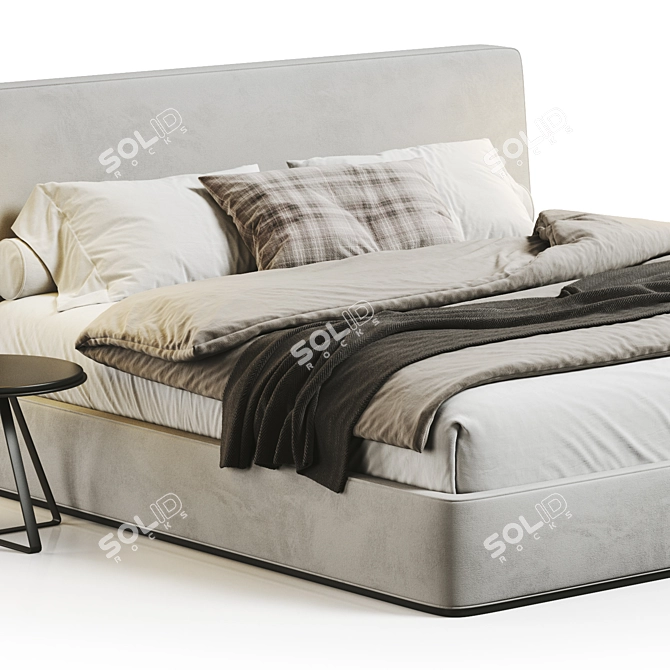 Luxury Minotti Powell Bed 3D Model 3D model image 3