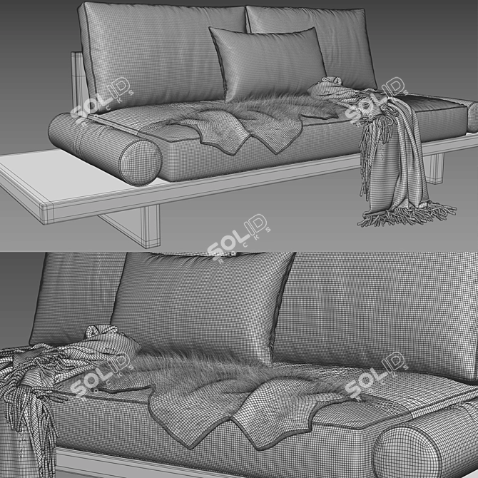 Modern Zen Sofa 3D Model 3D model image 5