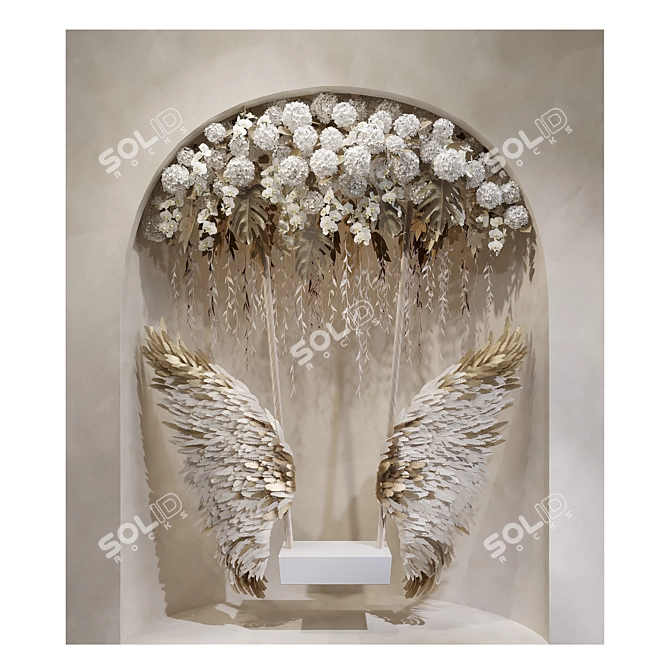 Winged Floral Swing Set 3D model image 1