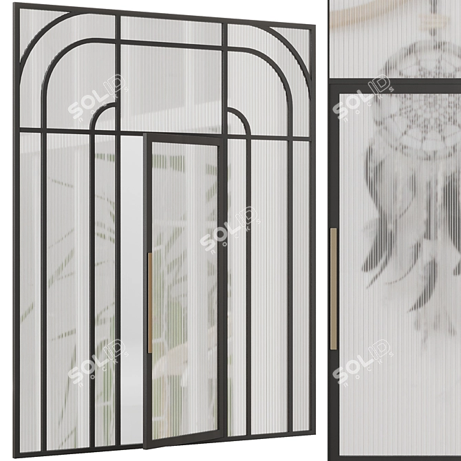 Modern Entrance Door Set 84 3D model image 1