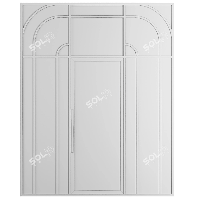 Modern Entrance Door Set 84 3D model image 5