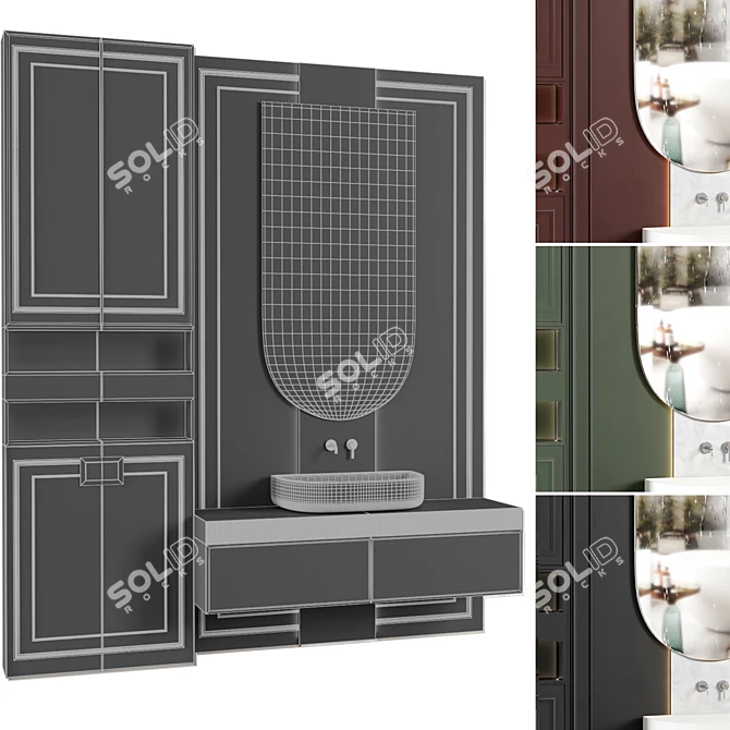 Modern Bathroom Furniture Set 3D model image 6