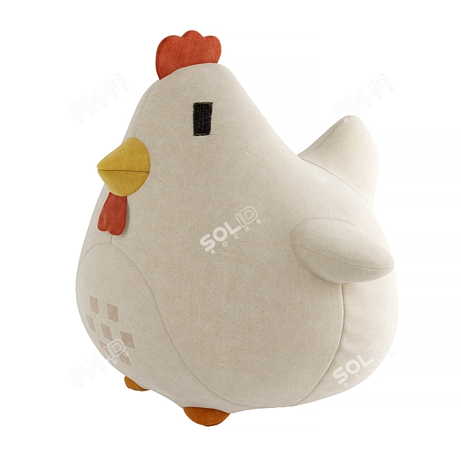 Charming Chicken Plush Toy 3D model image 1