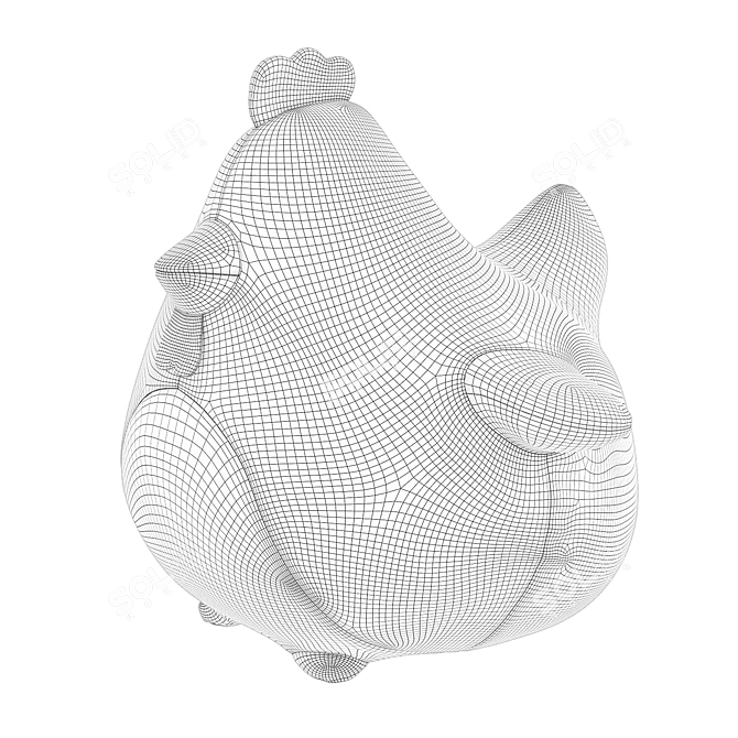 Charming Chicken Plush Toy 3D model image 2