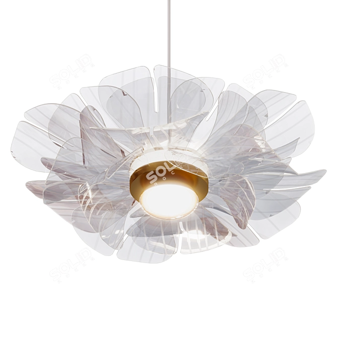  Acrylic Petal Flower Pendant Light 3D model image 2