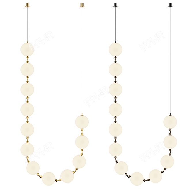 Modular Glass Brass Light Fixture 3D model image 1